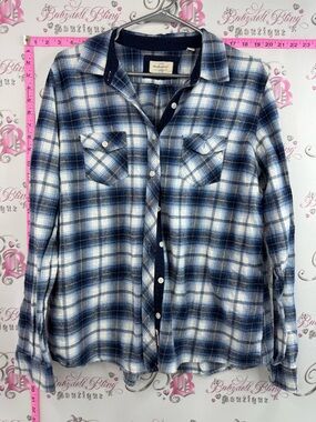 Original weatherproof vintage Blue Plaid Flannel Shirt from Weatherproof Vintage